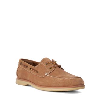 Dune London Mens Buoy - Suede Boat Shoes - Camel Nubuck - Size UK 10