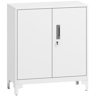 HOMCOM Armario archivador met&aacute;lico 80x35x91 cm blanco