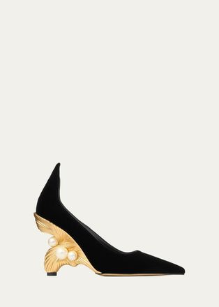 Jimmy Choo London 95mm Ithaca Embellished Velvet Pumps