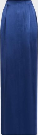 Prabal Gurung Silk Pleated Column Maxi Skirt