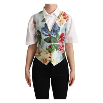 Dolce & Gabbana Mouwloze Gilet - Dames - Jassen - Veelkleurig - Maat: XS Zijde