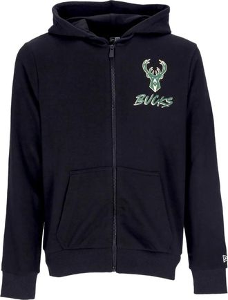 New Era Milwaukee Bucks Script Hoodie Zwart - Heren - Vesten met rits - Zwart - XL - Katoen - Hoodies & sweatvesten