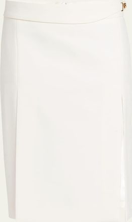 Ferragamo Twist-Lock Belted Slit Pencil Skirt
