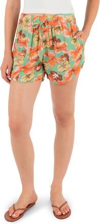 Hurley Ginko Clouds Floral Shorts in Ginko Green at Nordstrom, Size X-Small