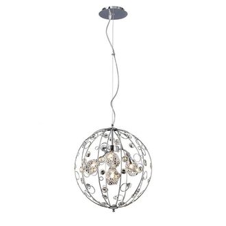 Netlighting Sorrento Pendant Ball 3 Light G9 Polished ChromeCrystal in Grey