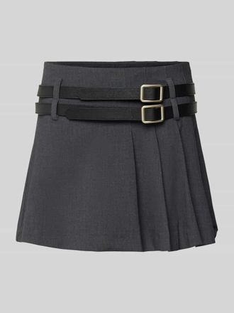 LeGer By Lena Gercke Minirock aus Viskose-Mix und Kellerfalten Modell Lucca in Dunkelgrau, Gr&ouml;&szlig;e 44