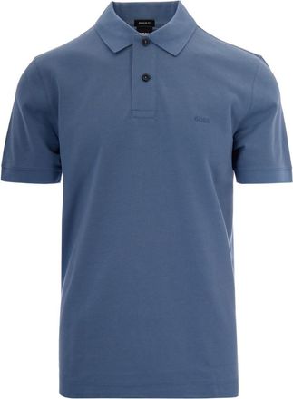 HUGO BOSS Light Blue Solid Shirt Collar Polo