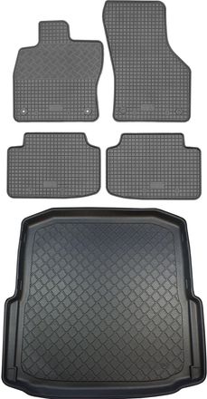 OEM Skoda Octavia Iii 5e Hatchback (5 Puertas) De 02.2013 A 05.2020 Set - Alfombrillas De Goma Para Coche + Alfombrilla Para Maletero
