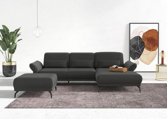 Inosign Ecksofa »Coco L-Form« Sitztiefen-, Arm- und Kopfteilverstellung, Cord-Bezug, Fusshöhe 15 cm