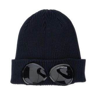 C.P. Company Beanies, male, Blue, Size: ONE SIZE Goggle Beanie
