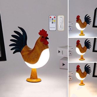 OEM L&aacute;mpara T&aacute;ctil Con Forma De Pollo, Luz Nocturna Recargable Para Ni&ntilde;os, L&aacute;mpara De Pollo Recargable, Recargable Por Usb, Color Madera Amarilla