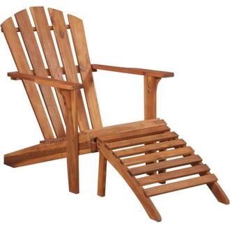 vidaXL Silla De Jard&iacute;n Adirondack Con Reposapi&eacute;s Madera Acacia Maciza Vidaxl