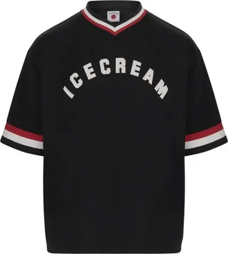 Icecream Icecream, Tops, Heren, Zwart, L, Polyester, College V Neck Sportshirt