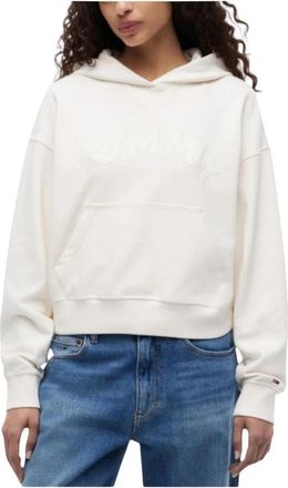 Tommy Hilfiger Puff Print Varsity Hoodie - Dames - Hoodies - Beige - M - Katoen - Hoodies & sweatvesten