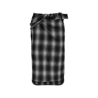 Iro Nylane Check Belted Midi Skirt