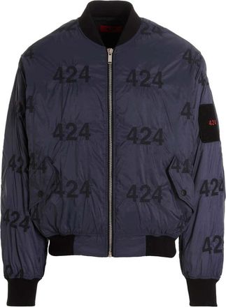 424 Mens Reversible Logo Bomber Jacket