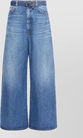Sportmax denim distressed wide-leg jeans