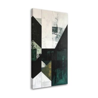 Feeby Cuadro En Lienzo, Abstracci&oacute;n Geom&eacute;trica Verde, 60x120