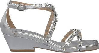 Alma En Pena Jewel Ankle Sandal - Dames - Sandalen met hakken - Grijs - 42 EU - Leer - Schoenen