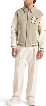 Mani&egrave;re De Voir Le Galerie Varsity Jacket in Sage at Nordstrom, Size X-Large