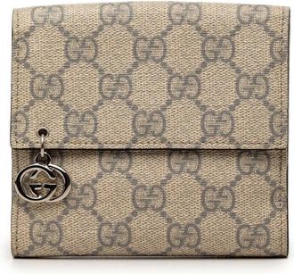 Gucci Pre-owned Gucci GG Supreme Interlocking G Pierce French Flap Wallet Ladies K96GGHCCB2AE91AM