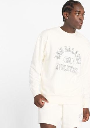 New Balance Uomo Graphic Crew in Bianca, Taglia L