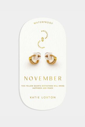 Katie Loxton November Waterproof Gold Birthstone Hoop Earrings at Nordstrom