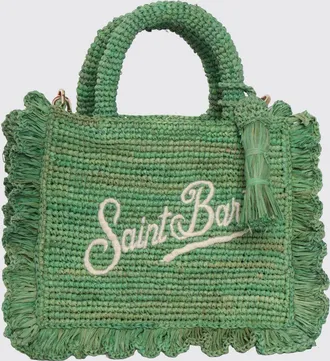 MC2 Saint Barth Borsa in rafia con logo ricamato