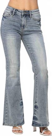 Judy Blue Pin Tack Flare Jeans In Light Wash