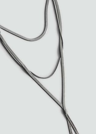 Mango Collana cascata combinata argento - Donna - Taglia unica - MANGO