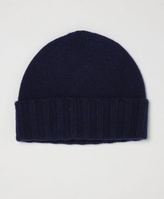 Drumohr Pure Cashmere Rib-Knit Beanie Hat with Cuff