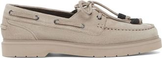 Brunello Cucinelli Beige Platte Sailor Schoenen - Dames - Bootschoenen - Beige - 40 EU - Leer - Schoenen