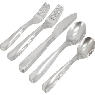 Gibson Home Hulton 20 Piece Stainless Steel Flatware Set in Metallic Silver at Nordstrom