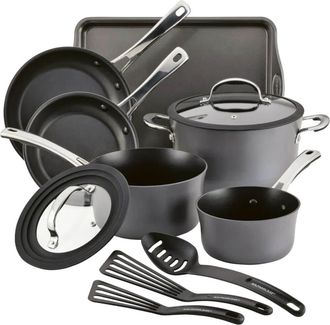 Rachael Ray Cook + Create 11 Piece Hard Anodized Nonstick Cookware Set