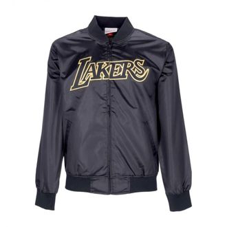 Mitchell & Ness Bomber Jackets, male, Black, XL, satin jacket hardwood classics loslak