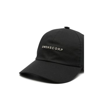 Rick Owens Mens Baseball Cap Black Cotton Outer: Hat