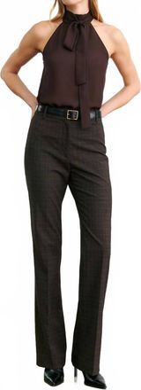 Nili Lotan Corette Wool Pant In Cigar Plaid