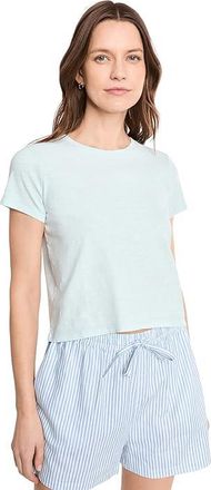 Splendid Louisa Short Sleeve T-Shirts Womens Clothing Light Mint : LG (Womens 10-12), Cotton