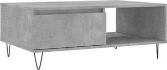 vidaXL Mesa de centro madera de ingeniería gris hormigón 90x60x35 cm vidaXL
