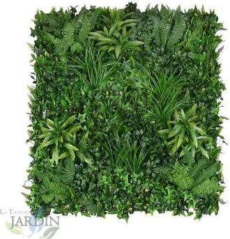 No Brand No Brand - Jardin Vertical Salvaje 100x100 Cm Planta Artificial Decoraci&oacute;n Pared Interior Exterior Jardines Verticales