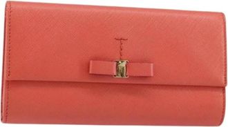 Ferragamo Pre-owned Leather Wallet - Dames - Vintage Accessoires - Oranje - ONE Size - Leer - Vintage