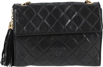Chanel Coco Mark Black Leather Shoulder Bag (Pre-Owned)
