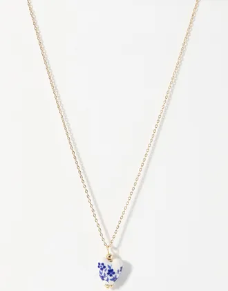 Simons Womens Blue flower heart chain