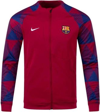 Nike Heren Academy Pro FC Barcelona gebreid voetbaljack met volledige rits (Rood/Diep Koningsblauw/Wit)