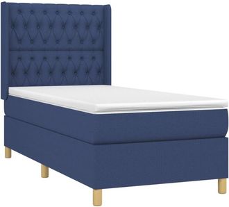 vidaXL Vidaxl - Cama Box Spring Con Colch&oacute;n Tela Azul 90x190 Cm