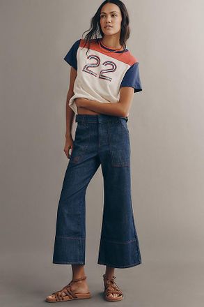 Maeve Utility High-Rise Crop Wide-Leg Jeans