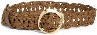 Vince Camuto Wide Woven Straw Belt in Espresso at Nordstrom Rack, Size X-Large