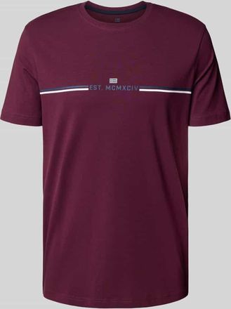 Christian Berg T-Shirt mit Rundhalsausschnitt in Bordeaux, Größe XL