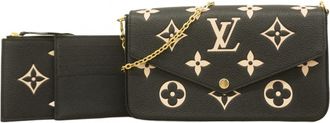 Louis Vuitton Beige Black Chain/Shoulder Wallet (Pre-Owned)