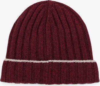 Brunello Cucinelli Mens Cashmere Beanie Purple Hat